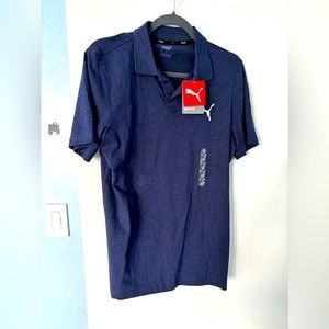 NWT Puma cotton polo shirt, men’s size small in navy blue.